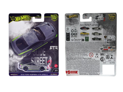 2018 Ford Mustang RTR Spec 5 Gray "Slide Street 2" Series Diecast Model Car by Hot Wheels-0