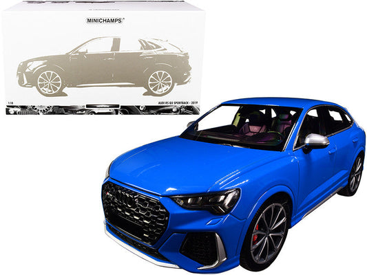 2019 Audi RS Q3 Sportback Blue Limited Edition to 240 pieces Worldwide 1/18 Diecast Model Car by Minichamps - Car Models