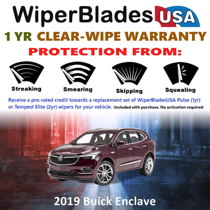 2019 Buick Enclave Wiper Blades Set w/1yr Warranty (Set of 2) Pulse Beam Wipers-1