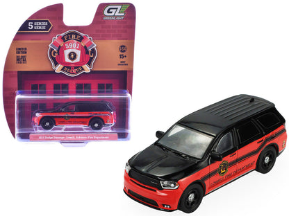 2019 Dodge Durango "Lowell Arkansas Fire Department" Red and Black with Black Stripes "Fire & Rescue" Series #5 1/64 Diecast Model Car by Greenlight-4