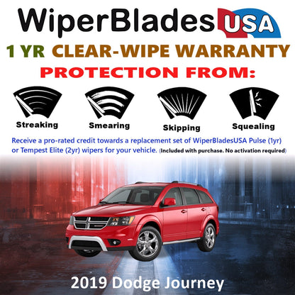 2019 Dodge Journey Wiper Blades w/1yr Wear Warranty (Set of 3) w/Rear Wipers-1