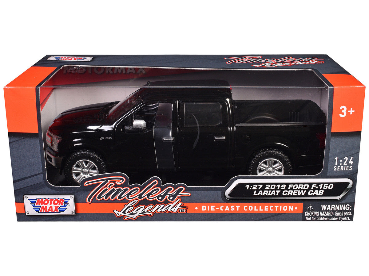 2019 Ford F-150 Lariat Crew Cab Pickup Truck Black 1/27 Diecast Model Car by Motormax-2