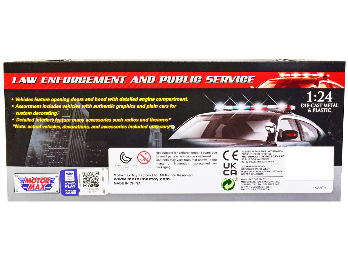 2019 Ford F-150 Lariat Crew Cab Pickup Truck Unmarked Plain Black "Law Enforcement and Public Service" Series 1/24 Diecast Model Car by Motormax-1