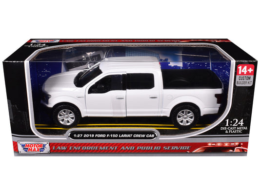 2019 Ford F-150 Lariat Crew Cab Pickup Truck Unmarked Plain White "Custom Builder's Kit - Law Enforcement and Public Service" Series 1/27 Diecast Model Car by Motormax-0