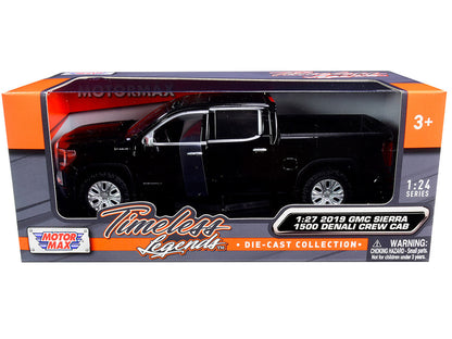 2019 GMC Sierra 1500 Denali Crew Cab Pickup Truck Black 1/24-1/27 Diecast Model Car by Motormax-2