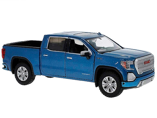 2019 GMC Sierra 1500 Denali Crew Cab Pickup Truck Blue Metallic 1/24-1/27 Diecast Model Car by Motormax-1