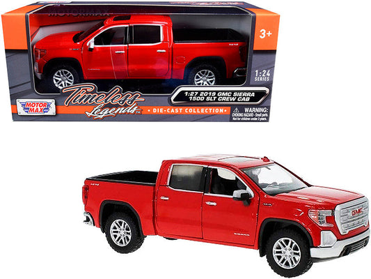2019 GMC Sierra 1500 SLT Crew Cab Pickup Truck Red 1/24-1/27 Diecast Model Car by Motormax-0