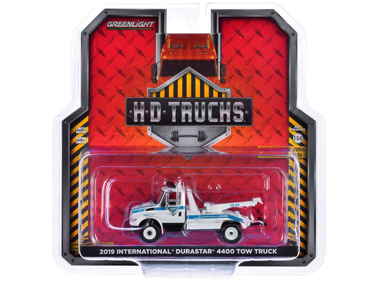 2019 International Durastar 4400 Tow Truck "Port Authority of New York & New Jersey Police" White with Blue Stripes "H.D. Trucks" Series 25 1/64 Diecast Model Car by Greenlight-0