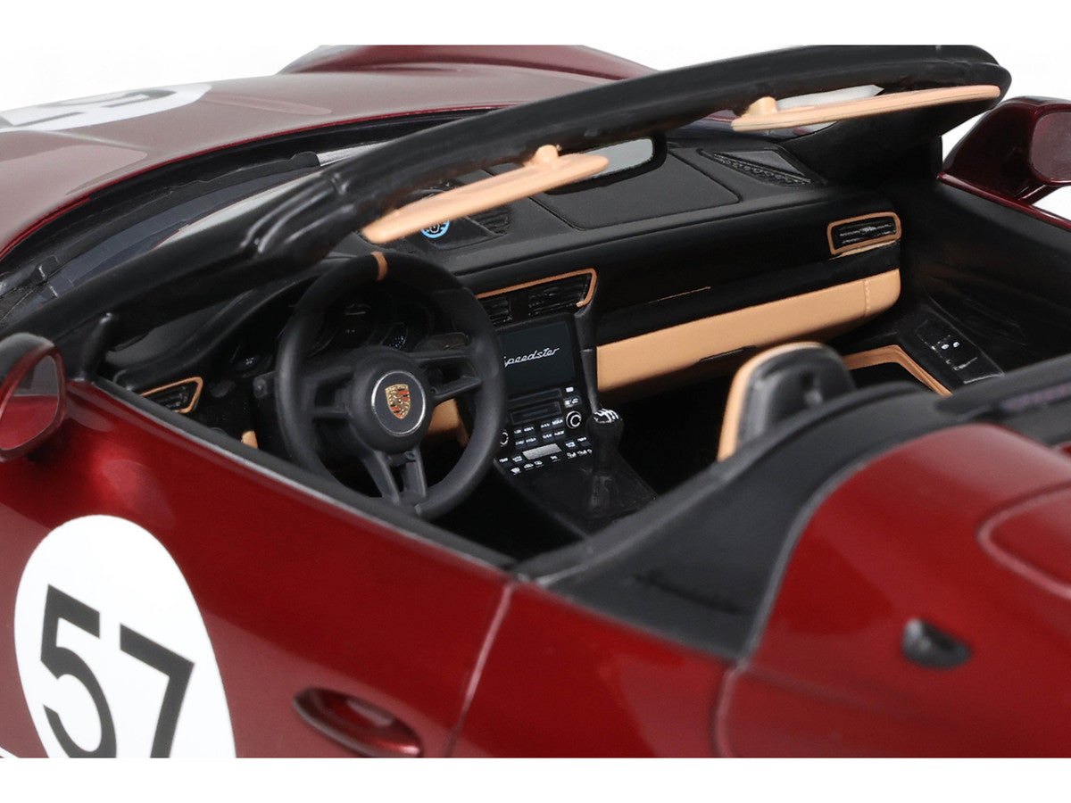 2019 Porsche 911 (991.2) Speedster #57 "Heritage Edition" Cherry Red Metallic 1/18 Model Car by GT Spirit-1