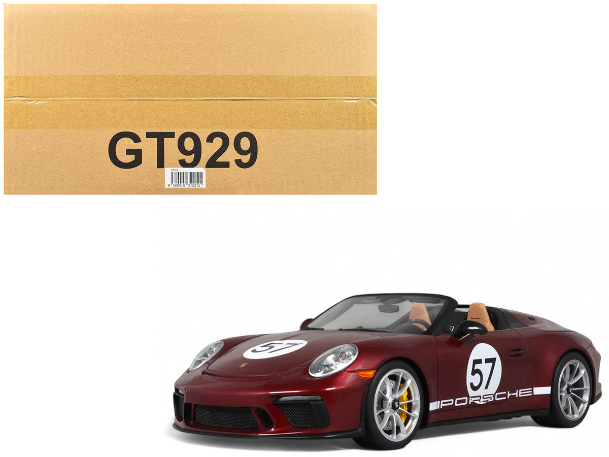 2019 Porsche 911 (991.2) Speedster #57 "Heritage Edition" Cherry Red Metallic 1/18 Model Car by GT Spirit-0