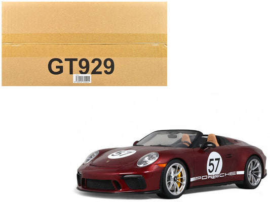 2019 Porsche 911 (991.2) Speedster #57 "Heritage Edition" Cherry Red Metallic 1/18 Model Car by GT Spirit-0