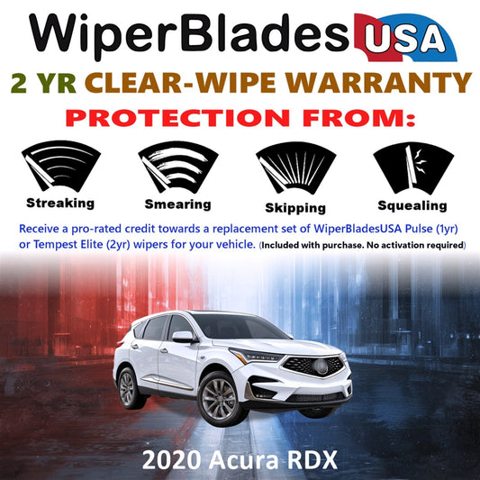 2020 Acura RDX Wiper Blades Set w/2yr Warranty (Set of 2) Tempest Elite Wipers-1