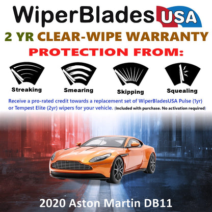 2020 Aston Martin DB11 Wiper Blades w/2yr Wear Warranty (Set of 2) Beam Wipers-1