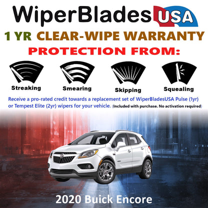 2020 Buick Encore Wiper Blades Set w/1yr Warranty (Set of 2) Pulse Beam Wipers-1