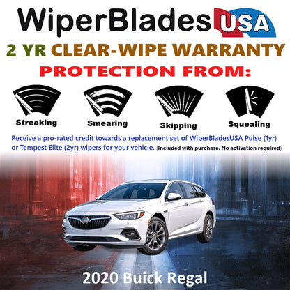 2020 Buick Regal Wiper Blades Set w/2yr Warranty (Set of 2) Tempest Elite Wipers-1