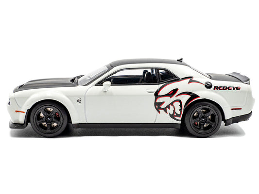 2020 Dodge Challenger SRT Hellcat Redeye Widebody White Knuckle with Matt Black Hood and Top 1/43 Diecast Model Car by Solido-0