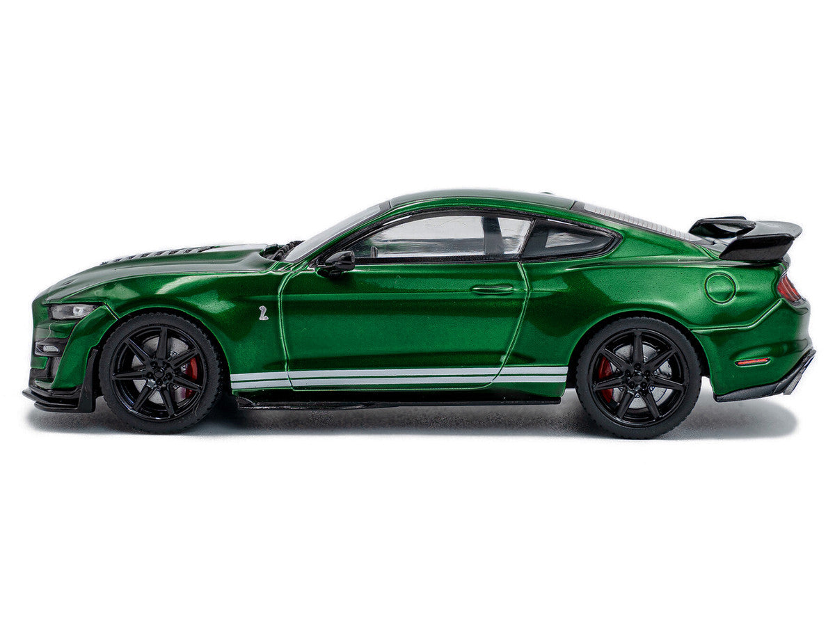 2020 Ford Mustang Shelby GT500 Fast Track Eruption Green Metallic with White Stripes 1/43 Diecast Model Car by Solido-0