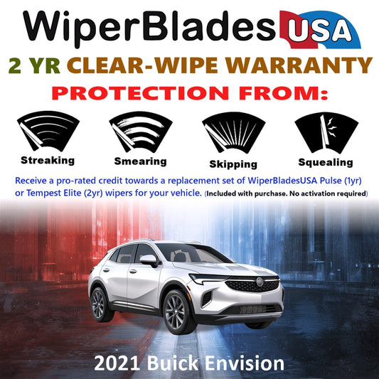 2021 Buick Envision Wiper Blades w/2yr Wear Warranty (Set of 2) Beam Wipers-1