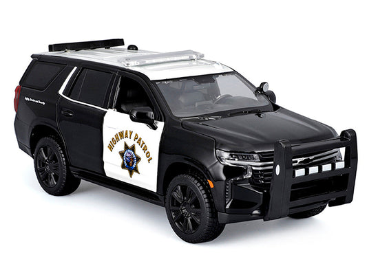 2021 Chevrolet Tahoe ’California Highway Patrol’ Black and White ’Authority’ ’Maisto Design’ Series 1/26 Diecast Model
