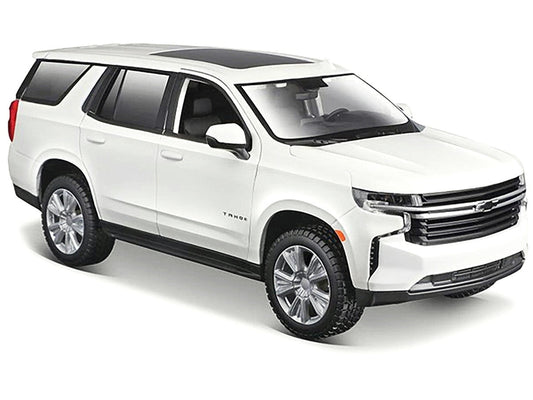 2021 Chevrolet Tahoe White with Sunroof "Special Edition" 1/26 Diecast Model Car by Maisto-1