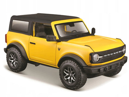 2021 Ford Bronco Badlands Yellow with Black Top "Special Edition" 1/24 Diecast Model Car by Maisto-0