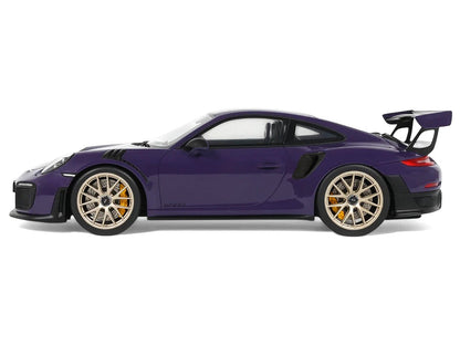2021 Porsche 911 (991.2) GT2 RS Ultraviolet Metallic with Carbon Stripes 1/18 Model Car by GT Spirit-3