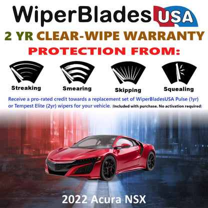 2022 Acura NSX Wiper Blades Set w/2yr Warranty (Set of 2) Tempest Elite Wipers-1