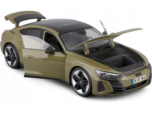 2022 Audi RS e-tron GT Dark Green with Sunroof 1/18 Diecast Model Car by Bburago - Car Models