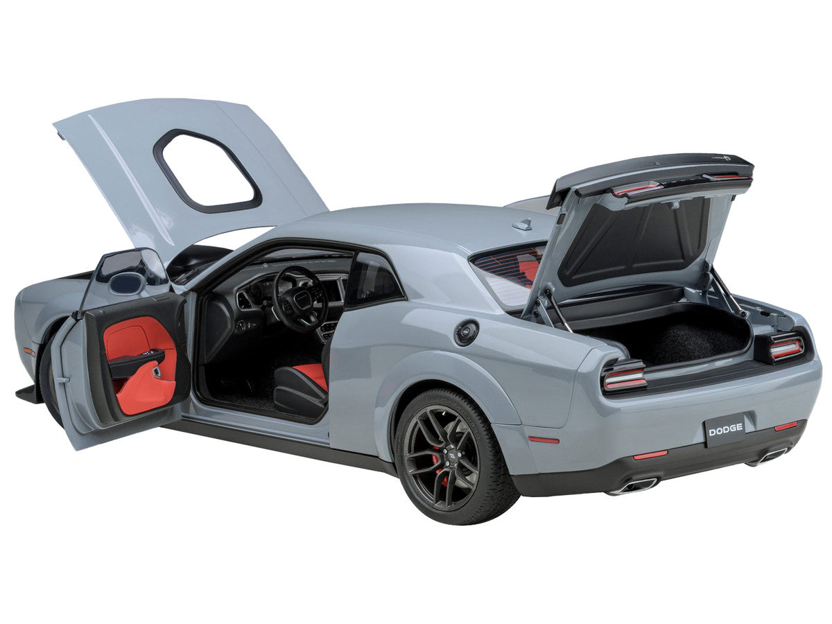 2022 Dodge Challenger R/T Scat Pack Widebody Smoke Show Gray 1/18 Model Car by Autoart-1