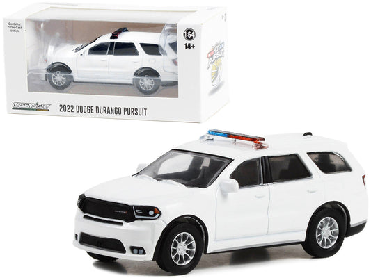 2022 Dodge Durango Pursuit Police Car with Lights White "Hot Pursuit" "Hobby Exclusive" Series 1/64 Diecast Model Car by Greenlight-0