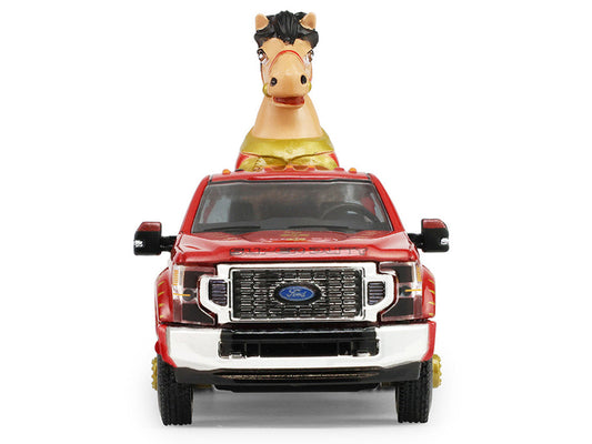 2022 Ford F-450 Dually Pickup Truck "Chinese Zodiac 2026 Year of the Horse" Red with Gold Graphics and Horse Figure "Hobby Exclusive" Series 1/64 Diecast Model Car by Greenlight-1