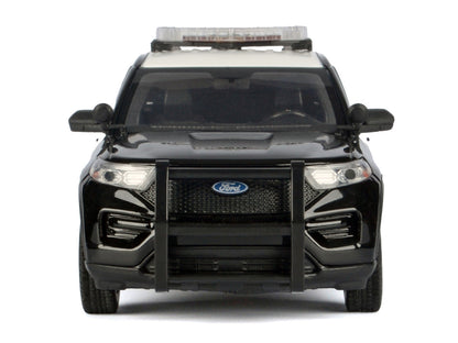 2022 Ford Police Interceptor Utility Black and White "Los Angeles Police Department (LAPD)" with Flashing Light Bar and Front and Rear Lights and Sounds 1/24 Diecast Model Car by Motormax-2