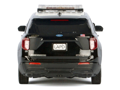 2022 Ford Police Interceptor Utility Black and White "Los Angeles Police Department (LAPD)" with Flashing Light Bar and Front and Rear Lights and Sounds 1/24 Diecast Model Car by Motormax-3