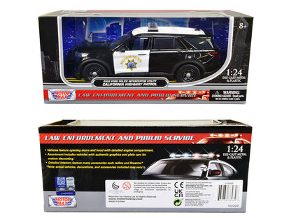 2022 Ford Police Interceptor Utility "California Highway Patrol" Black and White 1/24 Diecast Model Car by Motormax-2