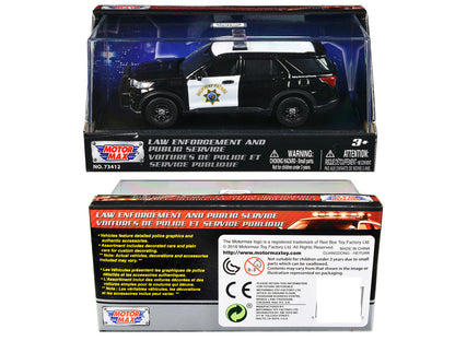 2022 Ford Police Interceptor Utility "California Highway Patrol" Black and White "Law Enforcement and Public Service" Series 1/43 Diecast Model Car by Motormax-2