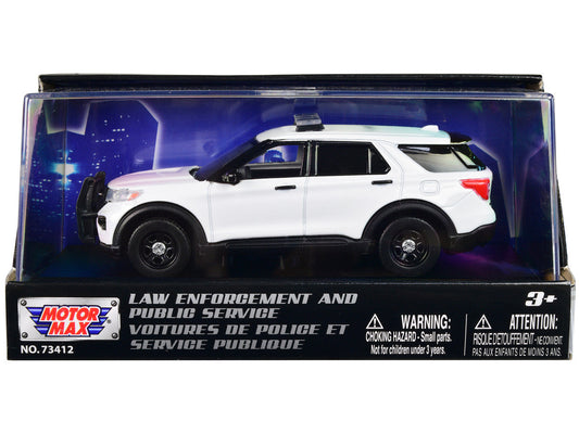 2022 Ford Police Interceptor Utility Plain White "Law Enforcement and Public Service" Series 1/43 Diecast Model Car by Motormax-0