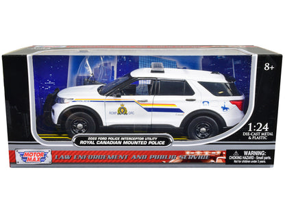 2022 Ford Police Interceptor Utility "RCMP (Royal Canadian Mounted Police)" White 1/24 Diecast Model Car by Motormax-0