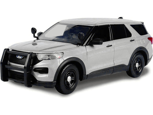 2022 Ford Police Interceptor Utility Unmarked Slick-Top Silver 1/24 Diecast Model Car by Motormax-0
