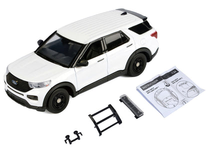 2022 Ford Police Interceptor Utility Unmarked White "Builder's Kit" "Law Enforcement and Public Service" Series 1/24 Diecast Model Car by Motormax-0