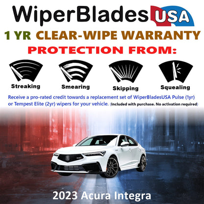 2023 Acura Integra Wiper Blades Set w/1yr Warranty (Set of 2) Pulse Beam Wipers-1