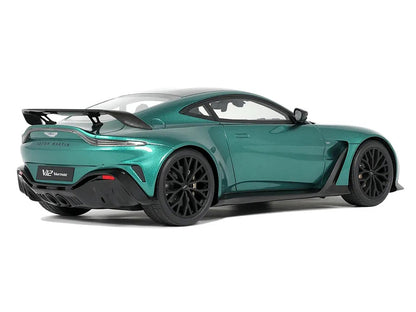 2023 Aston Martin Vantage V12 British Racing Green with Black Hood and Top 1/18 Model Car by GT Spirit-1