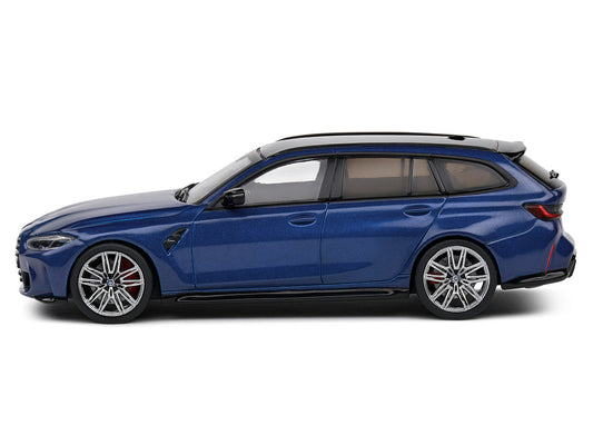 2023 BMW M3 Touring (G81) Competition San Marino Blue Metallic with Black Top 1/43 Diecast Model Car by Solido - Car