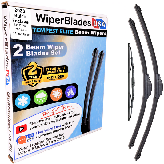 2023 Buick Enclave Wiper Blades w/2yr Wear Warranty (Set of 3) w/Rear Wipers-0