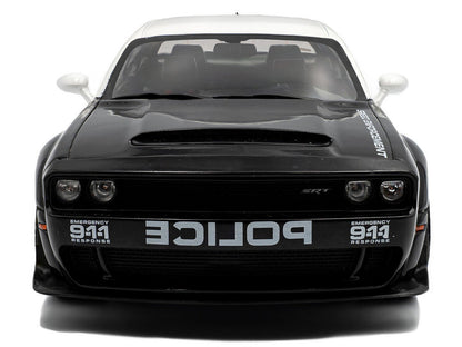 2023 Dodge Challenger Demon "Police" Black and White 1/18 Diecast Model Car by Solido-0