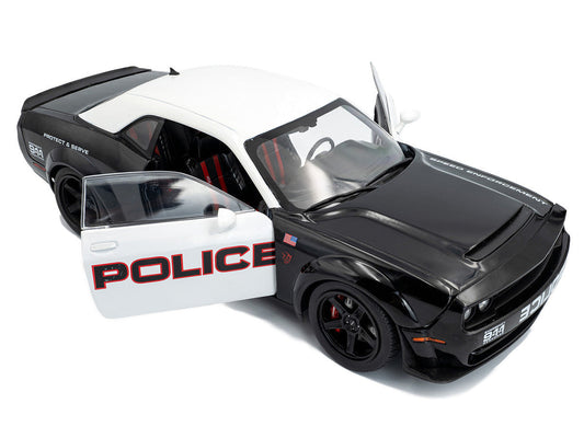 2023 Dodge Challenger Demon "Police" Black and White 1/18 Diecast Model Car by Solido-3