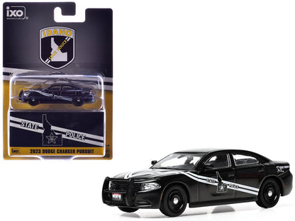 2023 Dodge Charger Pursuit "Idaho State Police" Black with White Stripes 1/64 Diecast Model by IXO Models-4