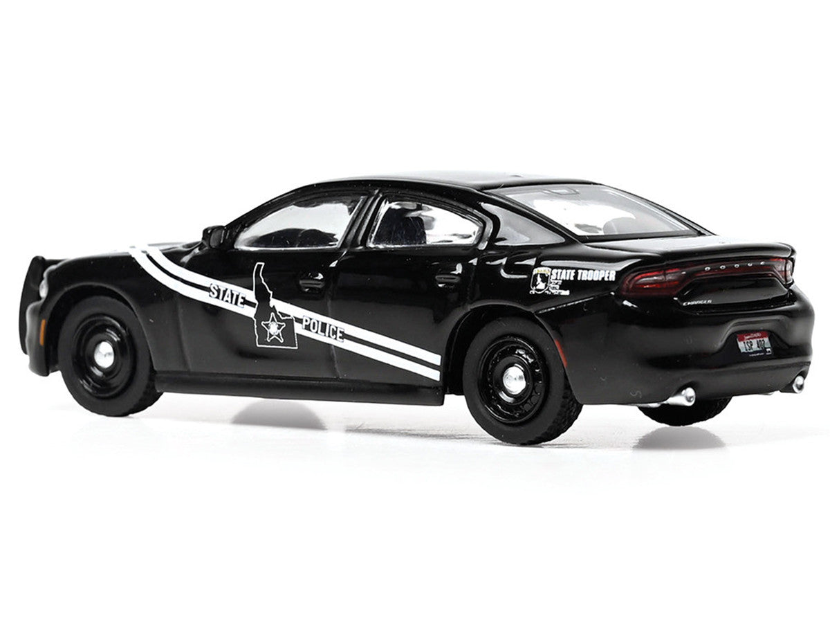 2023 Dodge Charger Pursuit "Idaho State Police" Black with White Stripes 1/64 Diecast Model by IXO Models-1