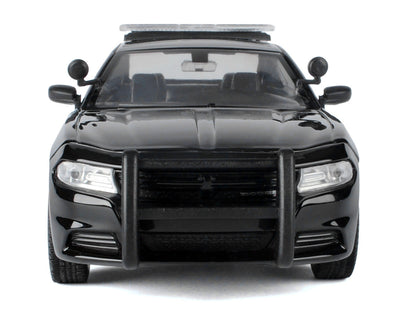 2023 Dodge Charger Pursuit Police Car Black and White "Law Enforcement and Public Service" Series 1/24 Diecast Model Car by Motormax-1