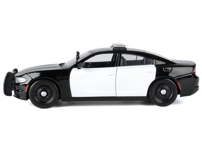 2023 Dodge Charger Pursuit Police Car Black and White "Law Enforcement and Public Service" Series 1/24 Diecast Model Car by Motormax-0