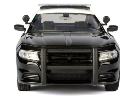 2023 Dodge Charger Pursuit Police Car "LAPD (Los Angeles Police Department)" Black and White "Law Enforcement and Public Service" Series 1/24 Diecast Model Car by Motormax-2